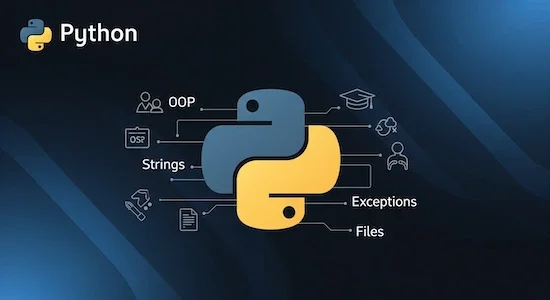 Các chủ đề Python: lập trình hướng đối tượng, chuỗi, xử lý ngoại lệ, làm việc với tệp